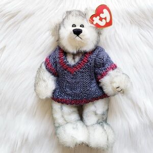 Ty Plush Bear with Blue and Red Sweater